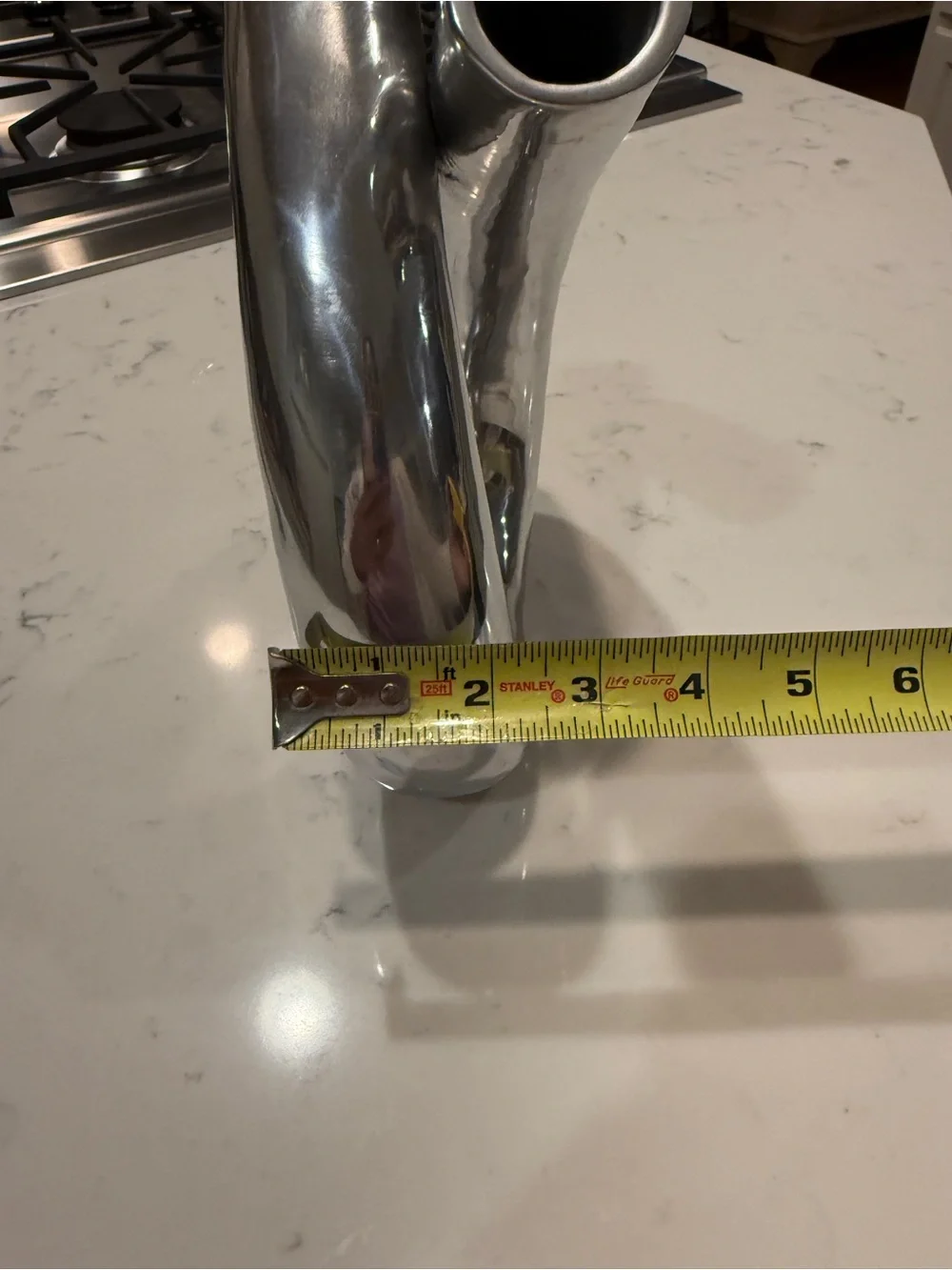 Chiasso Exclusive Sculptural Aluminum Vase Modernist Loop Silver Decor